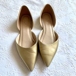 Gold Pointed Flats